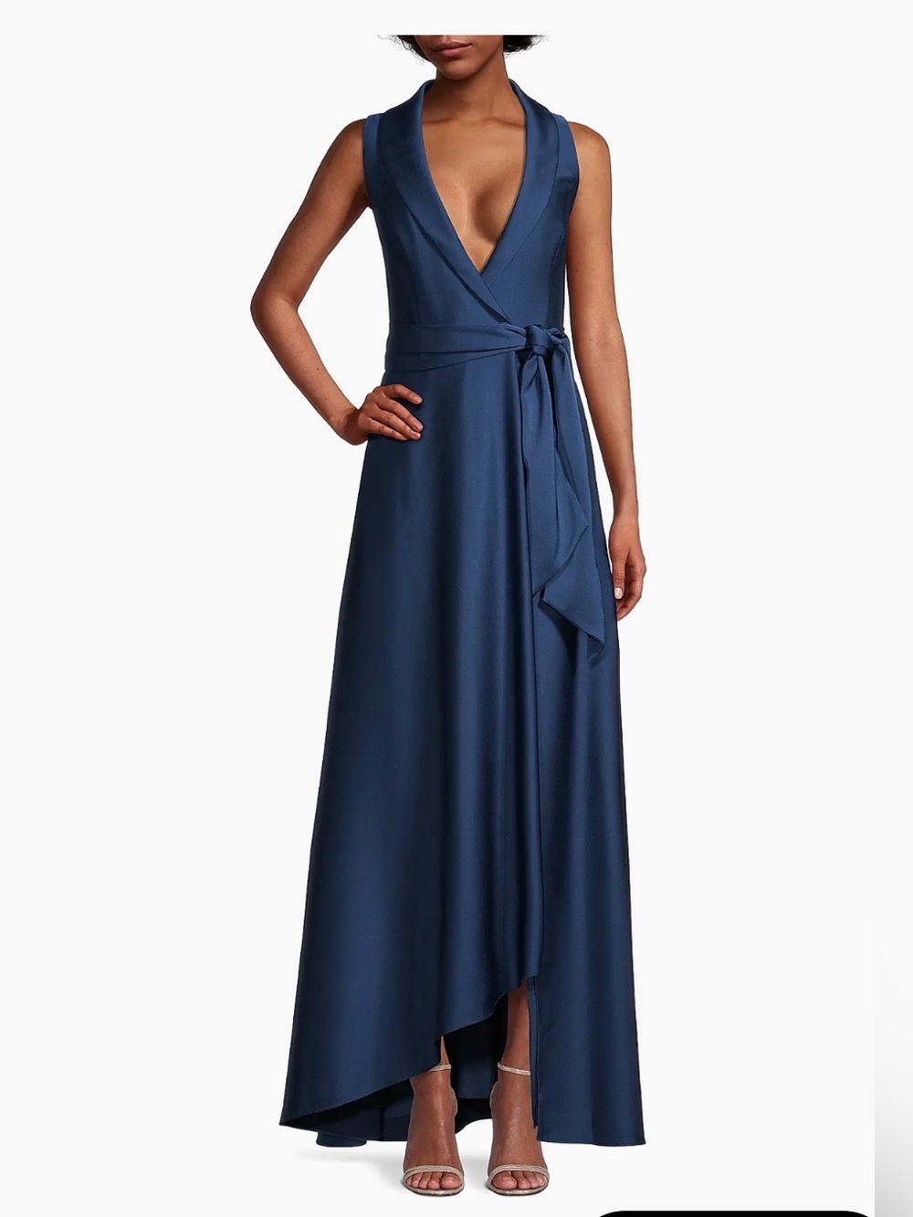 NWT Aidan Mattox Belted High-Low Wrap Gown. Size 2 - Picture 2 of 10